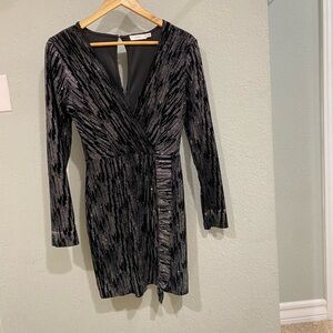 Black velvet mini dress